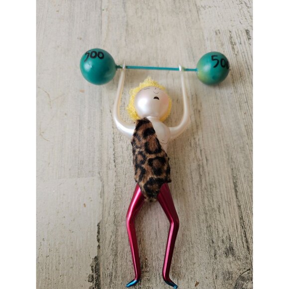 Dept 56 beaux vintage strong man weightlifting weightlifter 500 Italian ornament